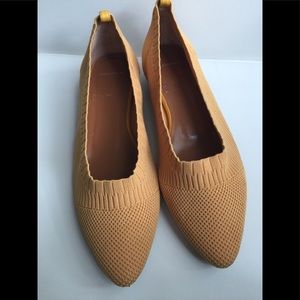 Aquatalia mustard yellow flats